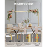 2Pcs Over The Table Rod Stand with Clamp Arch Frame Decor 28 to 98 Inch Adjustable